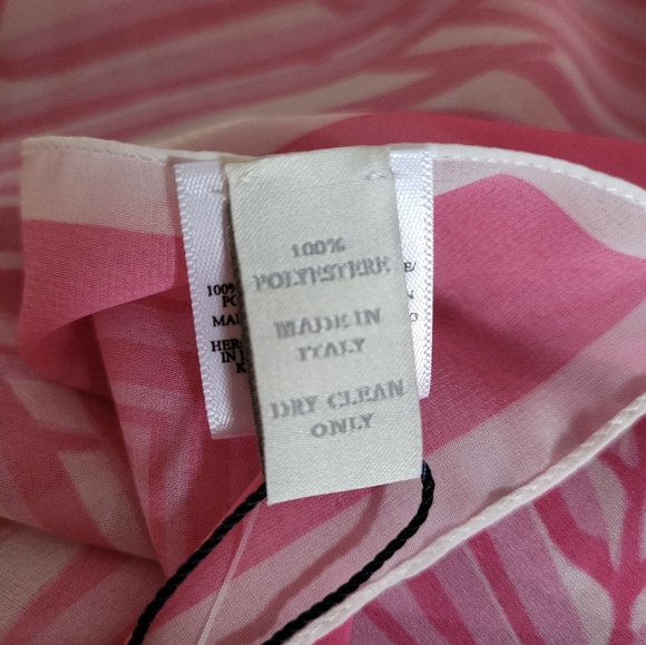 Brooks Brothers Italian Palm Print Scarf 26x26 New With Tags - Picture 7 of 8